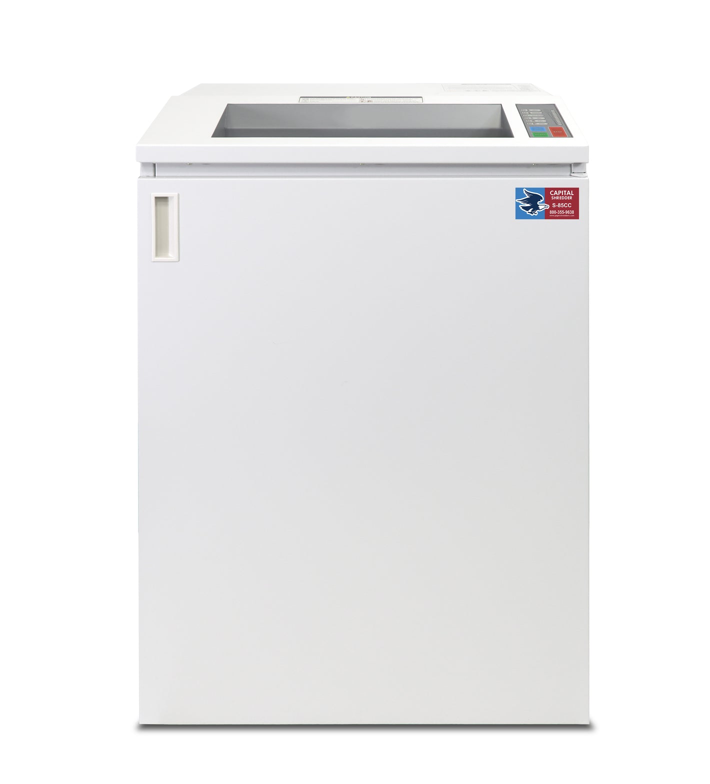 S-85CC P-4 cross-cut office shredder with 33-gallon waste bin